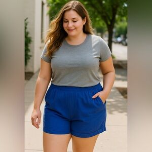 BP Blue Linen/Rayon Shorts Size 1X (NWOT)